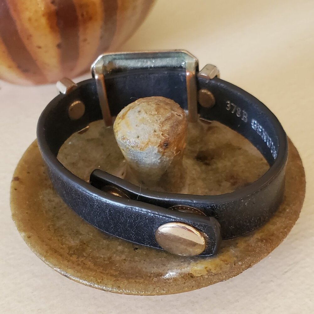 Genuine Leather and Semi-Precious Turquoise Bracelet - Picture 7 of 7